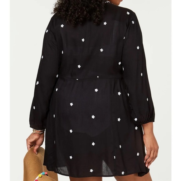 Raviya Women Plus Size Long-Sleeve Cover-Up Dress - Picture 2 of 5